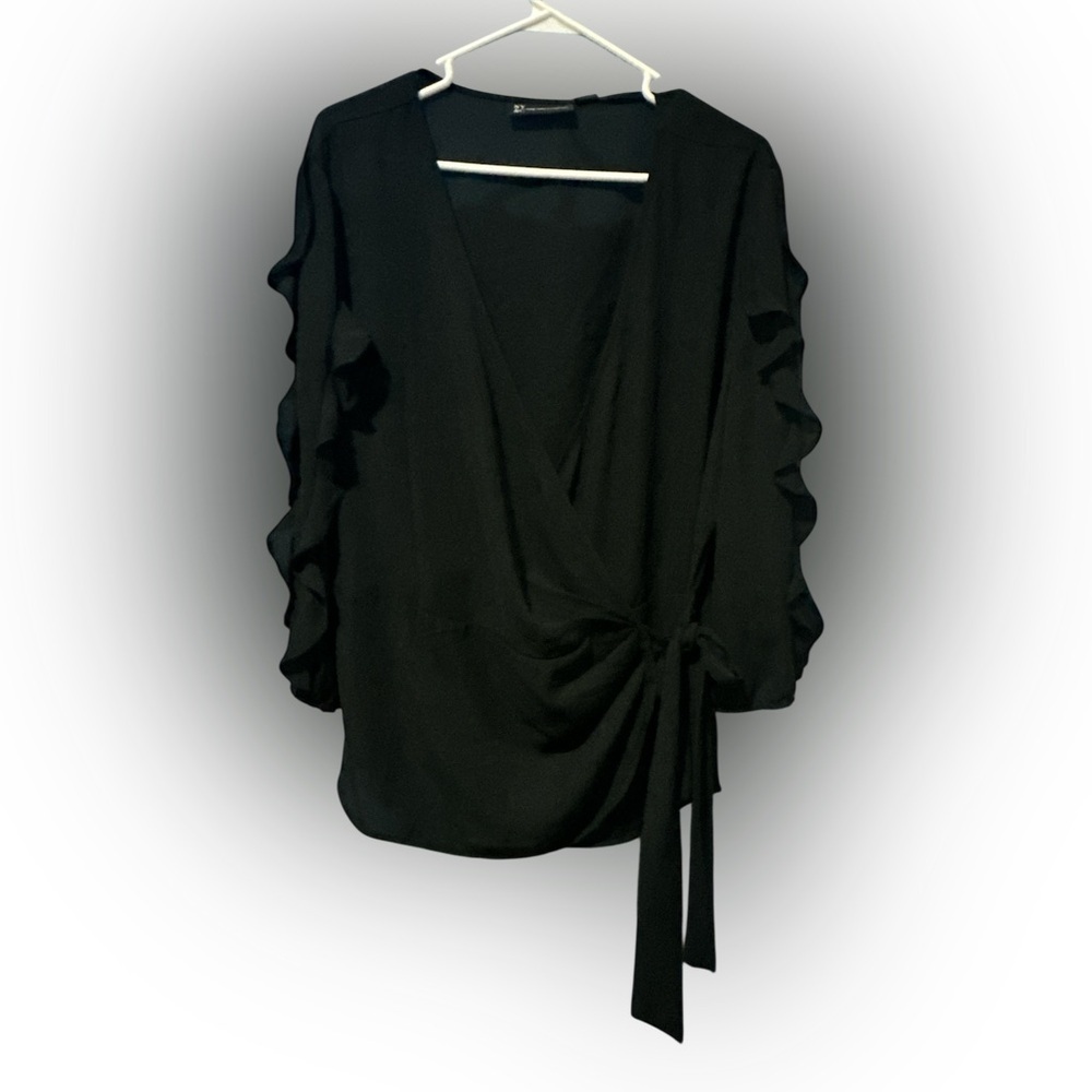 New York & Company Black Sheer Blouse - Picture 2 of 6